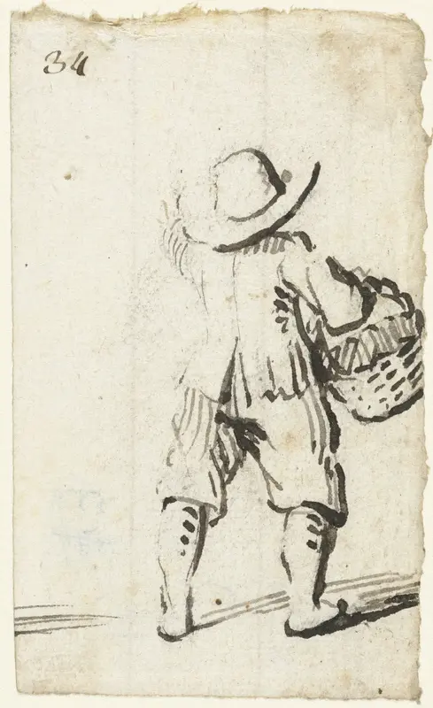 Jongen met een mand aan zijn arm Wall Art by Harmen ter Borch - High-Resolution Digital Print