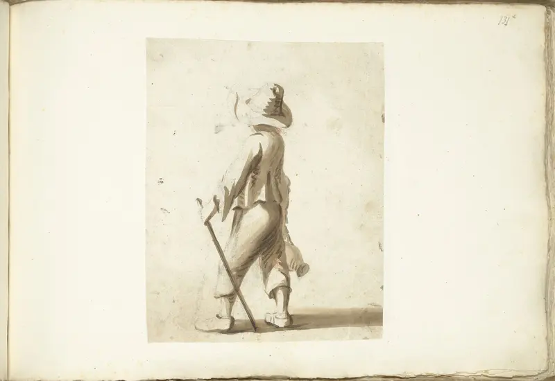 Jongen met een stok en een kan, van achteren Wall Art by Harmen ter Borch - High-Resolution Digital Print