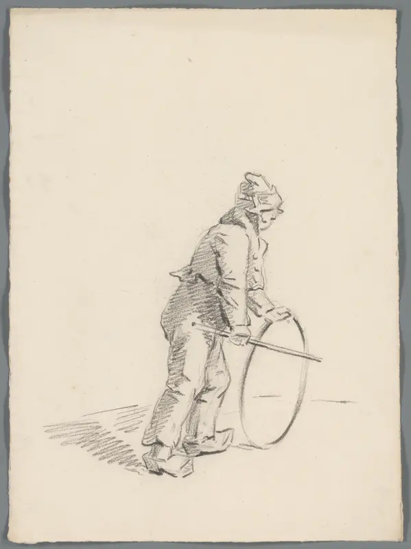 Jongen met hoepel Wall Art by anonymous - High-Resolution Digital Print