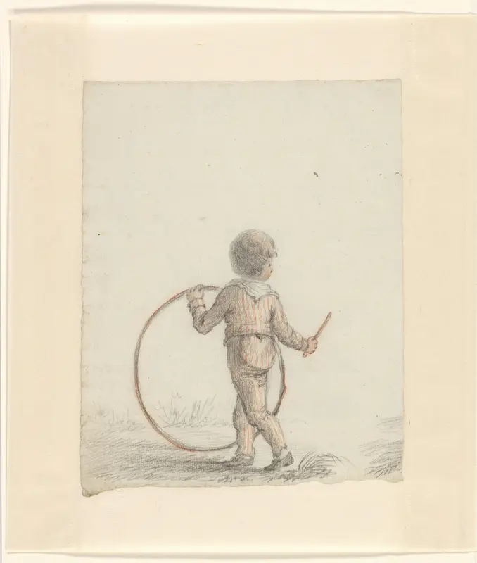 Jongen met hoepel Wall Art by Johannes van Reijn - High-Resolution Digital Print