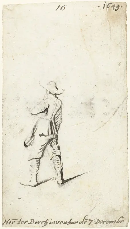 Jongen met stok, van achteren Wall Art by Harmen ter Borch - High-Resolution Digital Print
