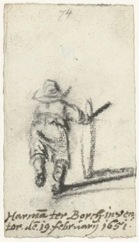 Jongen rennend met een hoepel, van achteren Wall Art by Unknown - High-Resolution Digital Print