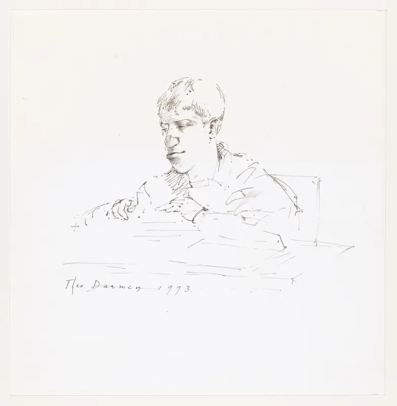Jongen zittend aan tafel Wall Art by Unknown - High-Resolution Digital Print