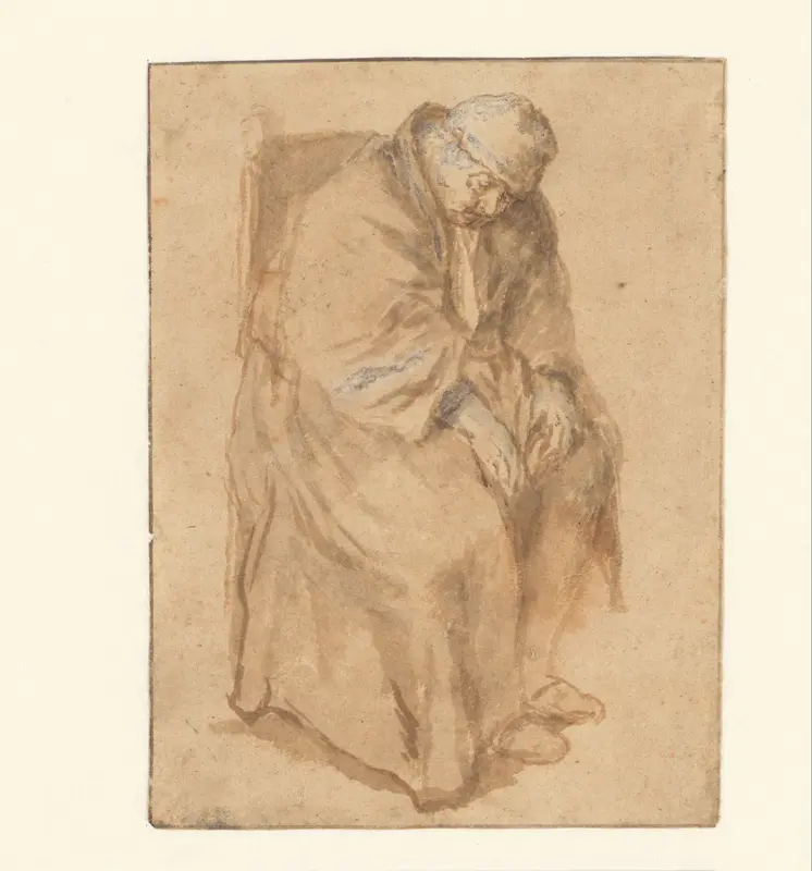 Joost van den Vondel, slapend in een stoel Wall Art by Philips Koninck - High-Resolution Digital Print