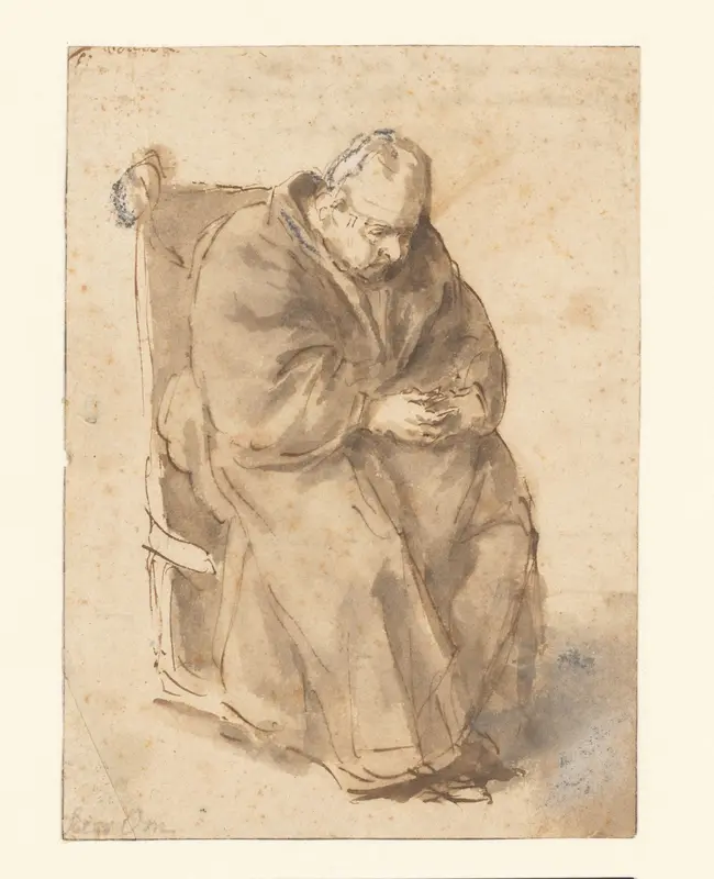 Joost van den Vondel, zittend Wall Art by Philips Koninck - High-Resolution Digital Print