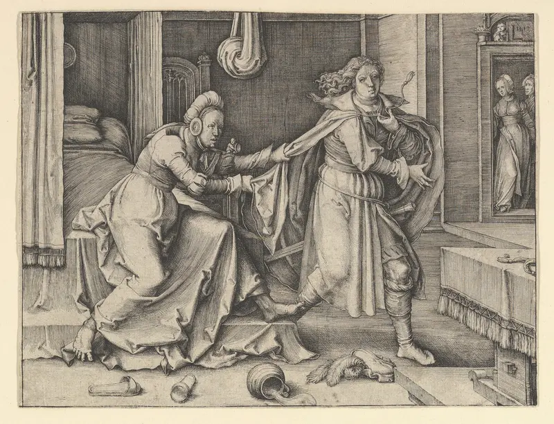 Joseph and Potiphar's Wife Wall Art by Lucas van Leyden - High-Resolution Digital Print