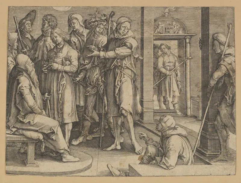 Joseph Interpreting His Dreams to Jacob (copy) Wall Art by Lucas van Leyden - High-Resolution Digital Print