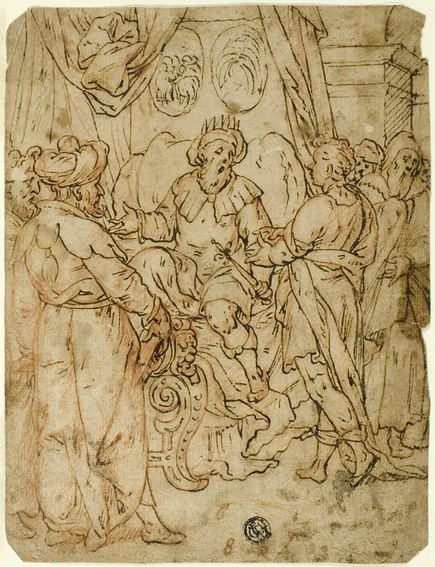 Joseph Interpreting the Pharoah's Dream (recto) Joseph before His Brothers (verso) Wall Art by Circle of Aurelio Lomi - High-Resolution Digital Print