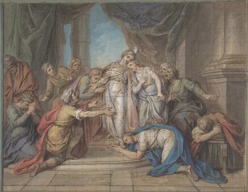Joseph Recognized by his Brothers Wall Art by Charles Antoine Coypel - High-Resolution Digital Print