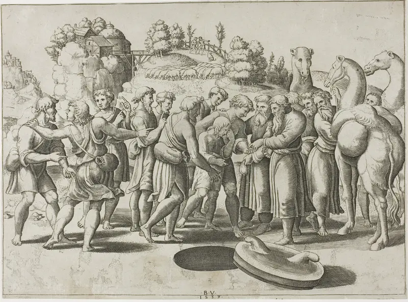 Joseph Sold by his Brothers Wall Art by Master of the Die - High-Resolution Digital Print