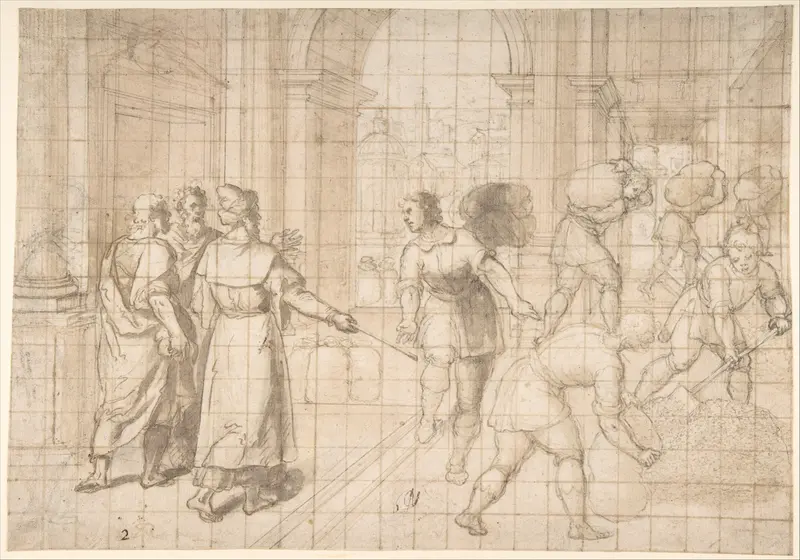Joseph Storing Grain During the Seven Years of Plenty Wall Art by Patrizio Cajés - High-Resolution Digital Print
