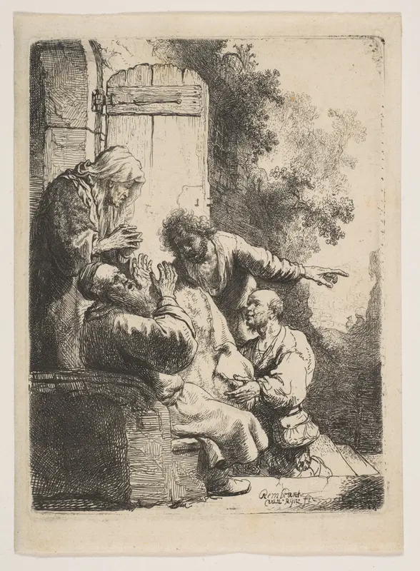 Joseph's Coat Brought to Jacob Wall Art by Rembrandt (Rembrandt van Rijn) - High-Resolution Digital Print