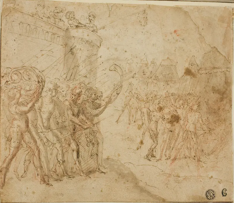 Joshua Commanding the Israelites Wall Art by Circle of Jacopo Zanguidi Bertoja - High-Resolution Digital Print