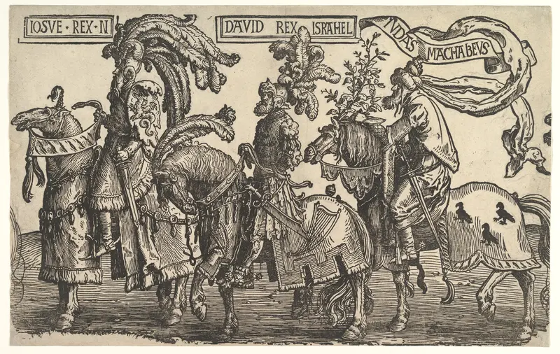 Joshua, David, and Judas Maccabee, from The Nine Heroes Wall Art by Lucas van Leyden - High-Resolution Digital Print