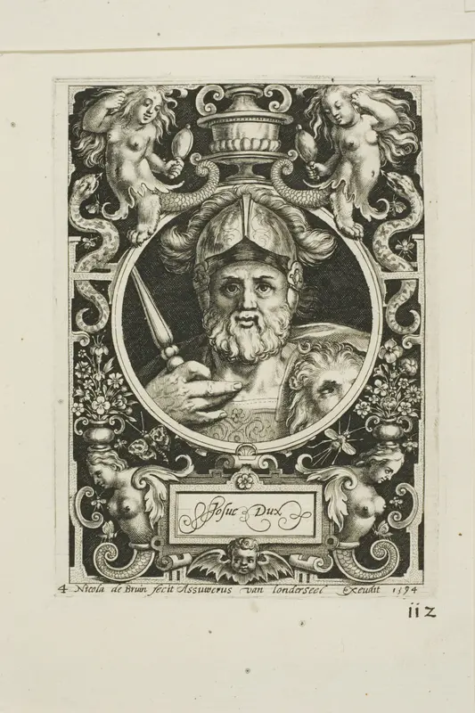Joshua, plate four from The Nine Worthies Wall Art by Nicolaes de Bruyn - High-Resolution Digital Print