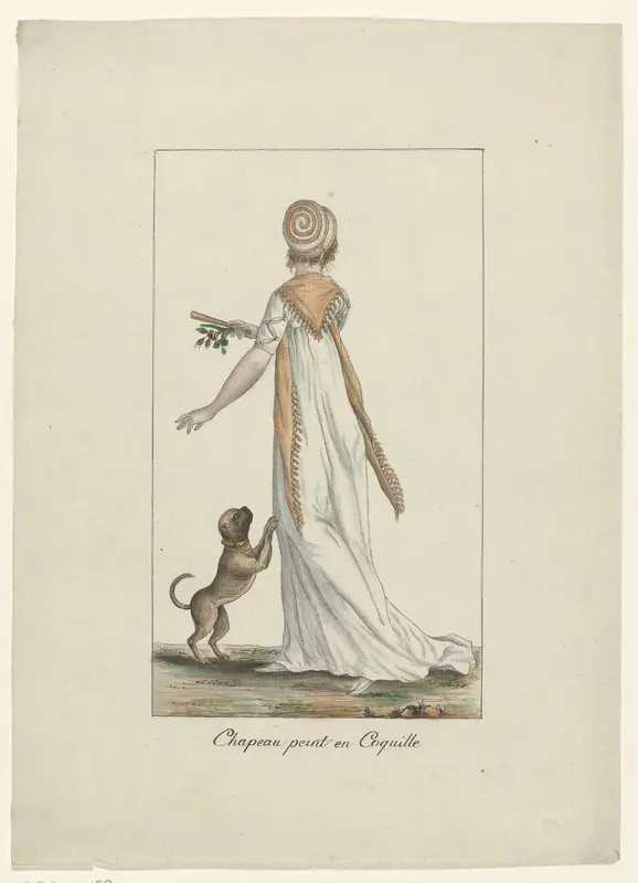 Journal des Dames et des Modes, Costume Parisien, 10 mai 1800, An 8, (215) : Chapeau peint en Coquille Wall Art by anonymous - High-Resolution Digital Print