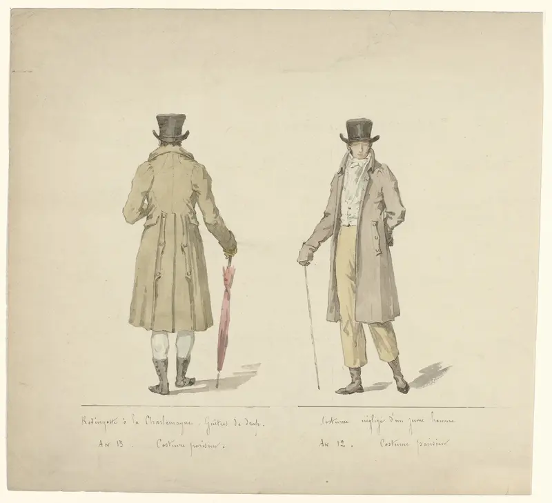 Journal des Dames et des modes, Costume Parisien, 1803-1804 : Redingotte à la Charlemagne... Wall Art by anonymous - High-Resolution Digital Print