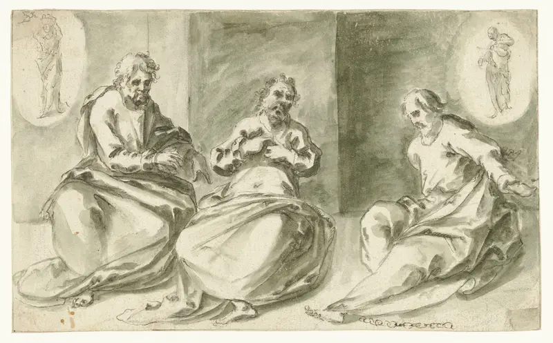 Jozef in de gevangenis met de bakker en de schenker Wall Art by Unknown - High-Resolution Digital Print