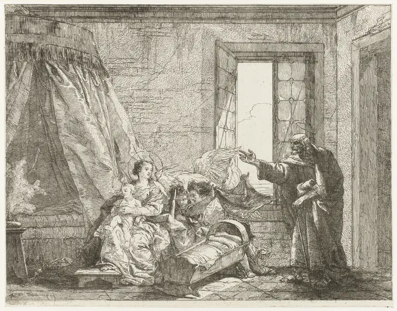 Jozef vertelt Maria over hun vlucht naar Egypte Wall Art by Unknown - High-Resolution Digital Print