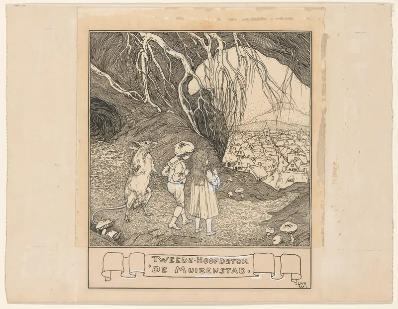 Jozientje en Willy bekijken de muizenstad Wall Art by Unknown - High-Resolution Digital Print