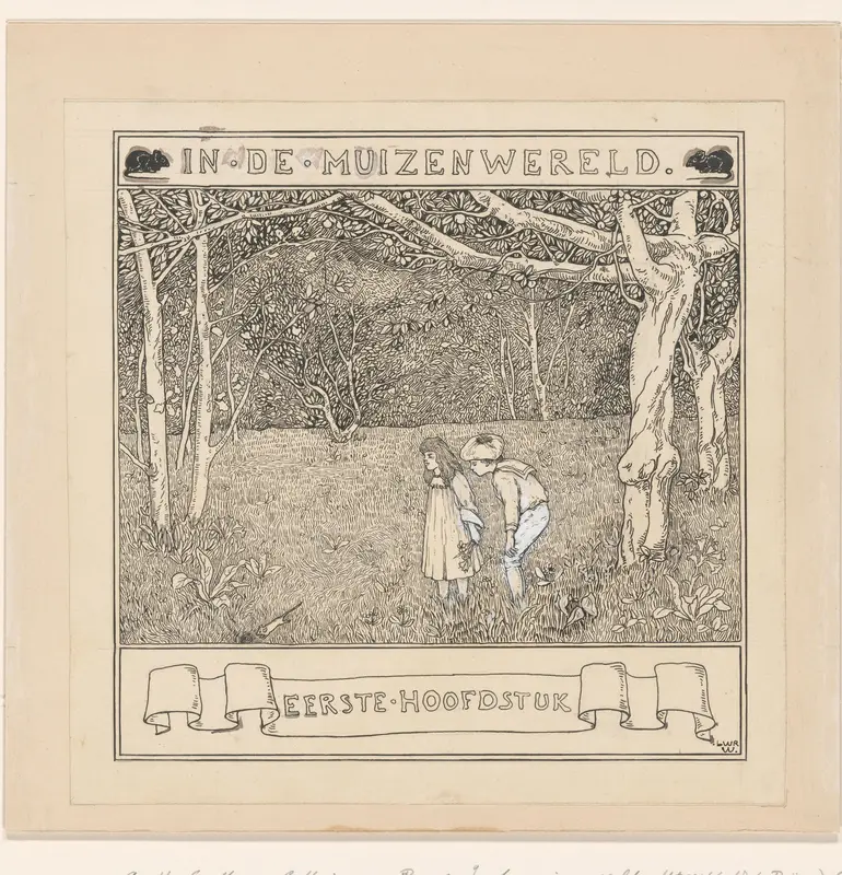 Jozientje en Willy zien een muis richting een hol rennen Wall Art by Unknown - High-Resolution Digital Print