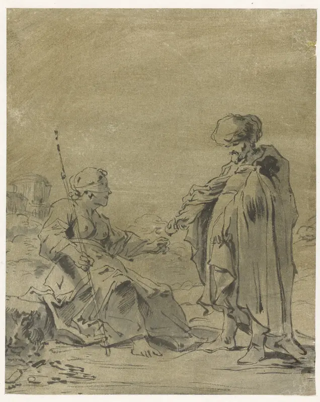 Juda en Tamar Wall Art by Leonaert Bramer - High-Resolution Digital Print