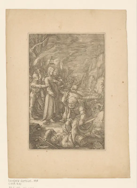 Judaskus en arrestatie van Christus Wall Art by Lucas van Leyden - High-Resolution Digital Print