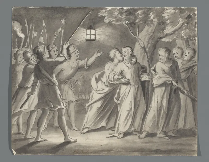 Judaskus en gevangenneming van Christus Wall Art by Unknown - High-Resolution Digital Print