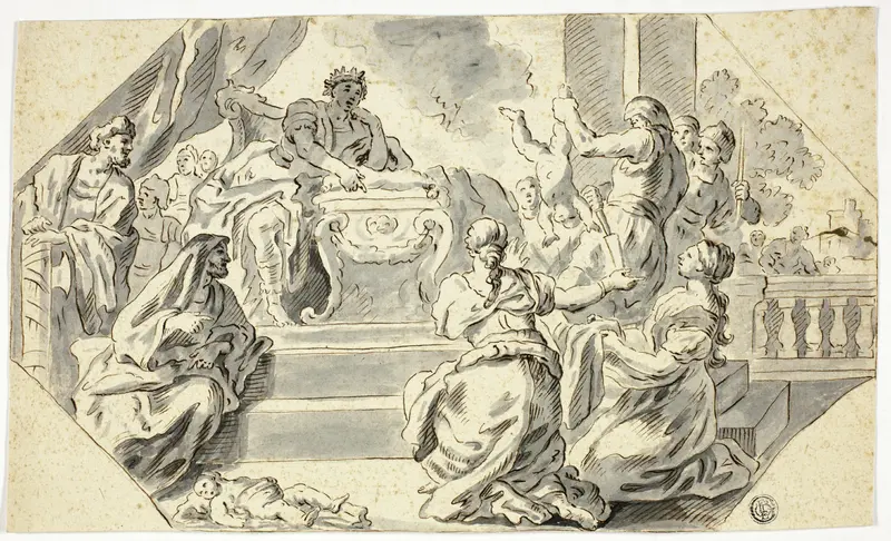 Judgement of Solomon Wall Art by School of Francesco Solimena - High-Resolution Digital Print
