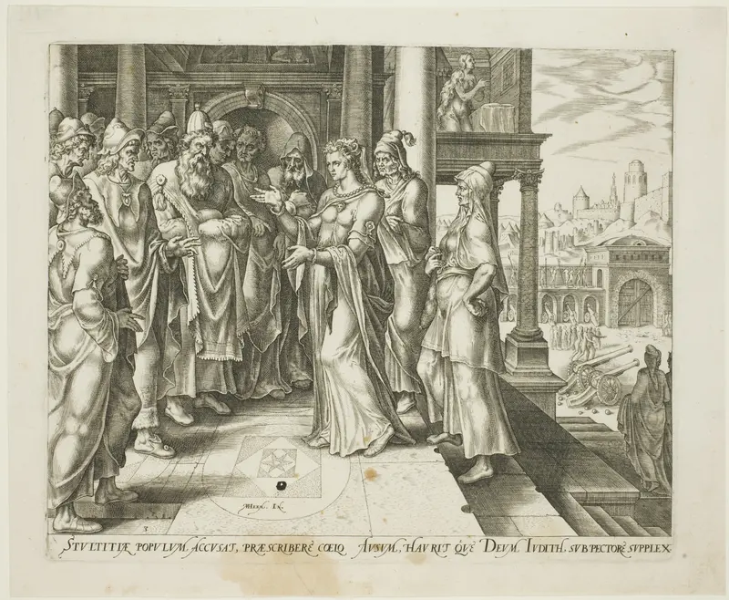 Judith Addressing the Elders of Bethulia, plate three from The Story of Judith and Holofernes