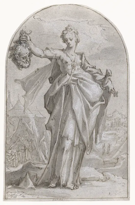 Judith met het hoofd van Holofernes Wall Art by Hendrick Goltzius - High-Resolution Digital Print