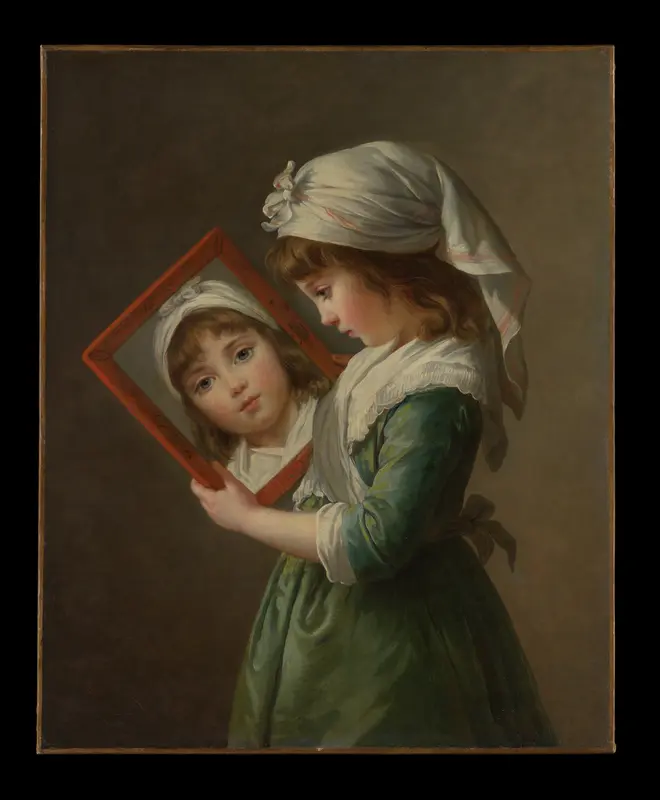 Julie Le Brun (1780–1819) Looking in a Mirror Wall Art by Elisabeth Louise Vigée Le Brun - High-Resolution Digital Print