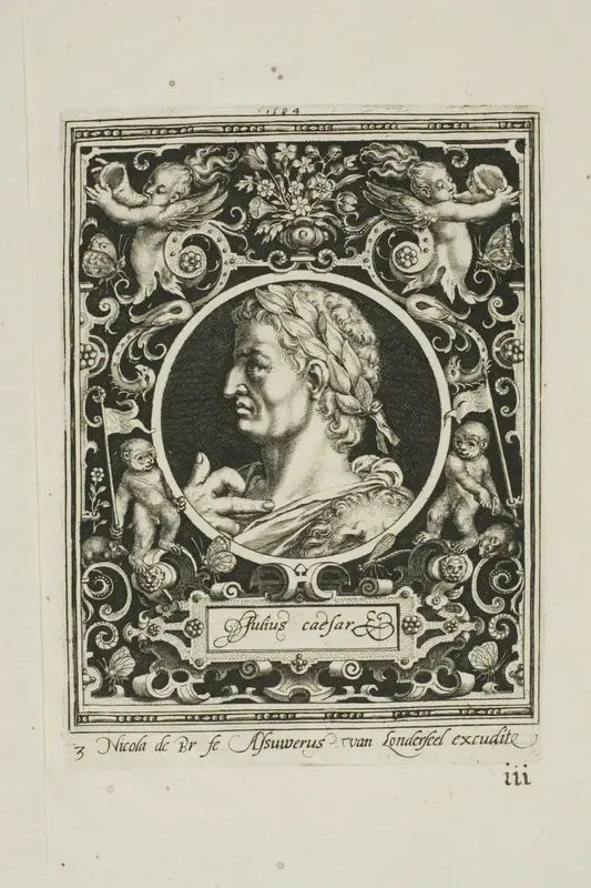 Julius Caesar, plate three from The Nine Worthies Wall Art by Nicolaes de Bruyn - High-Resolution Digital Print