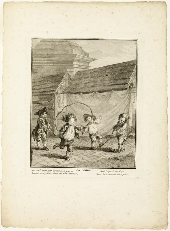 Jump Rope, from The Games of the Urchins of Paris Wall Art by Jean Baptiste Tilliard, I - High-Resolution Digital Print