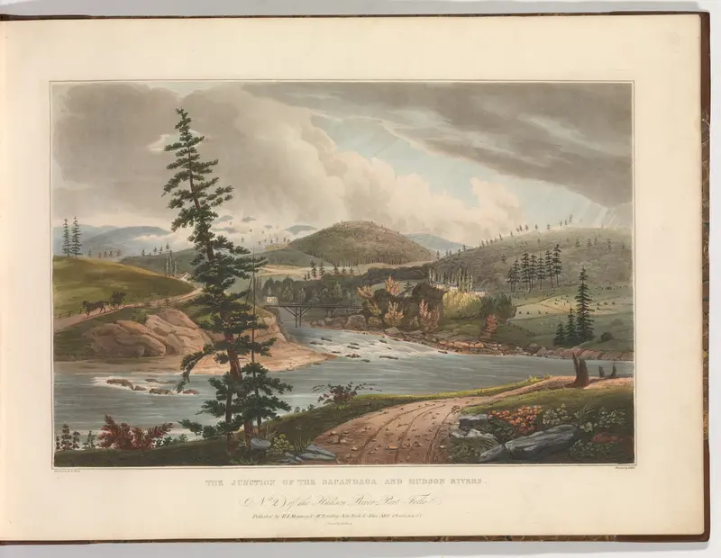 Junction of the Sacandaga and Hudson Rivers (No. 2 of The Hudson River Portfolio) Wall Art by John Hill - High-Resolution Digital Print