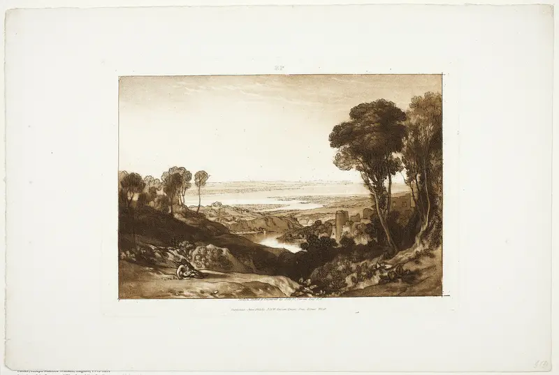 Junction of the Severn and Wye, from Liber Studiorum, no. 28 Wall Art by Joseph Mallord William Turner - High-Resolution Digital Print