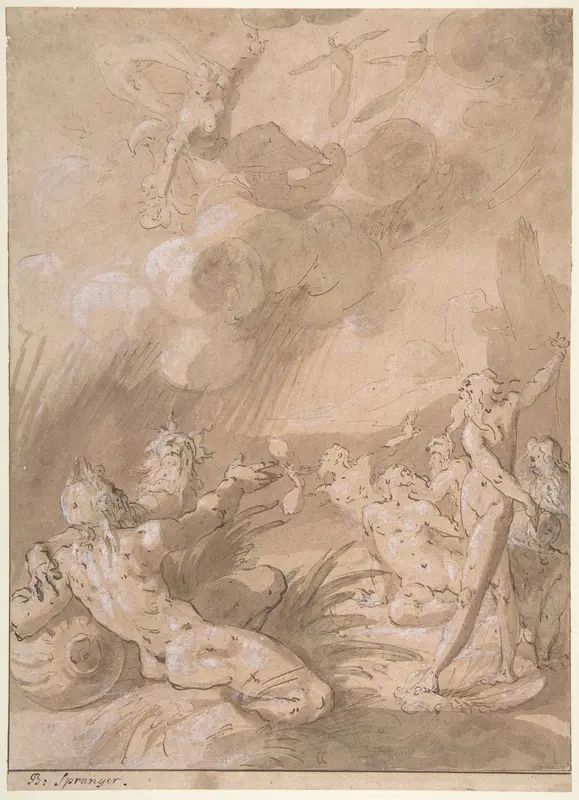 Juno Appearing to Sea Gods Wall Art by Cornelis Cornelisz van Haarlem - High-Resolution Digital Print