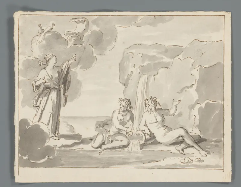 Juno beklaagt zich bij Thetis en Oceanus Wall Art by Matthijs Balen (1684-1766) - High-Resolution Digital Print