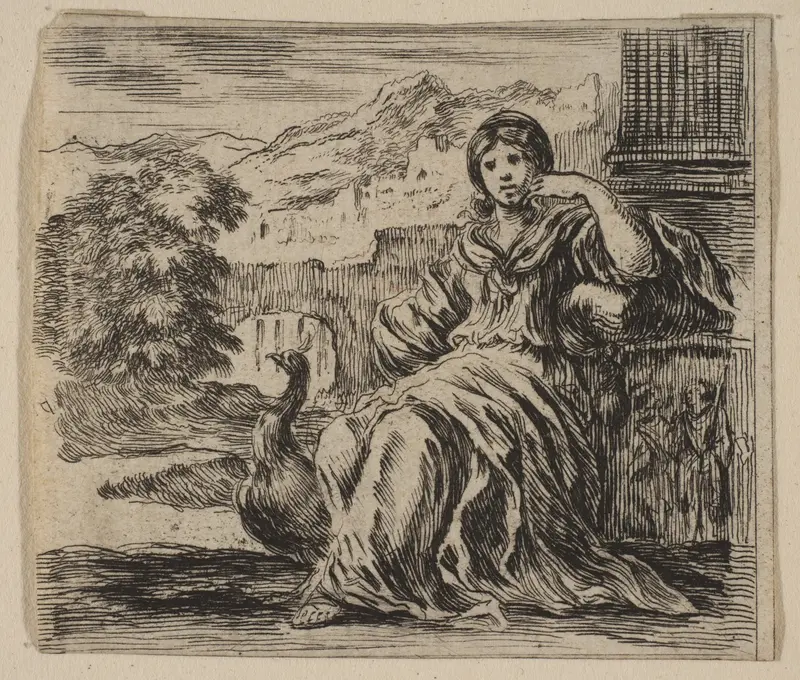 Juno, from 'Game of Mythology' (Jeu de la Mythologie) Wall Art by Stefano della Bella - High-Resolution Digital Print