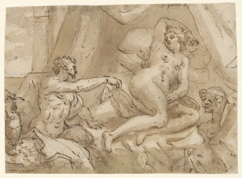 Jupiter als satyr met Antiope Wall Art by Pieter Isaacsz. - High-Resolution Digital Print