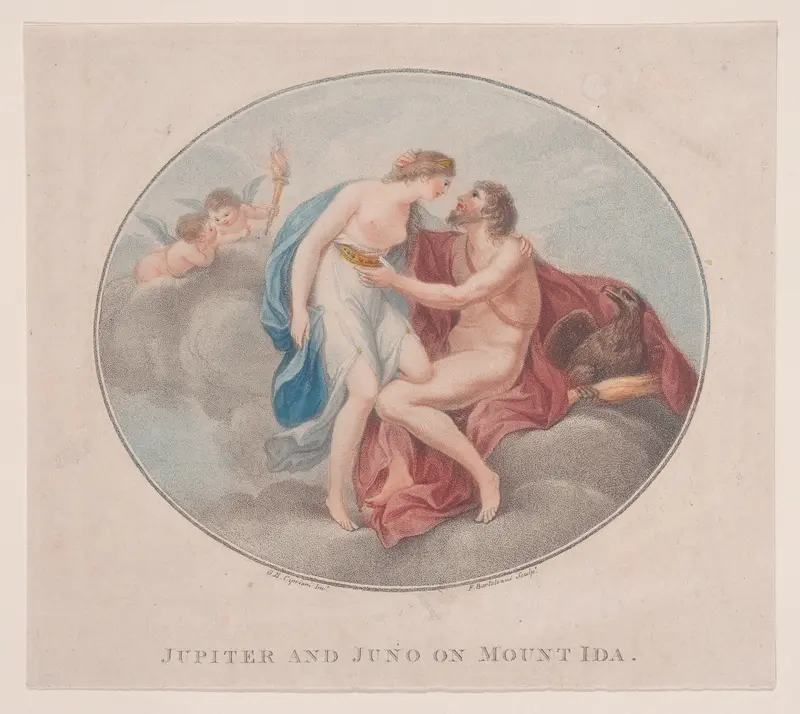 Jupiter and Juno on Mount Ida Wall Art by Francesco Bartolozzi - High-Resolution Digital Print