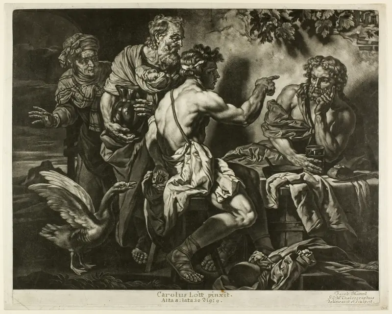 Jupiter and Mercury with Philemon and Baucis Wall Art by Jacob Männl - High-Resolution Digital Print