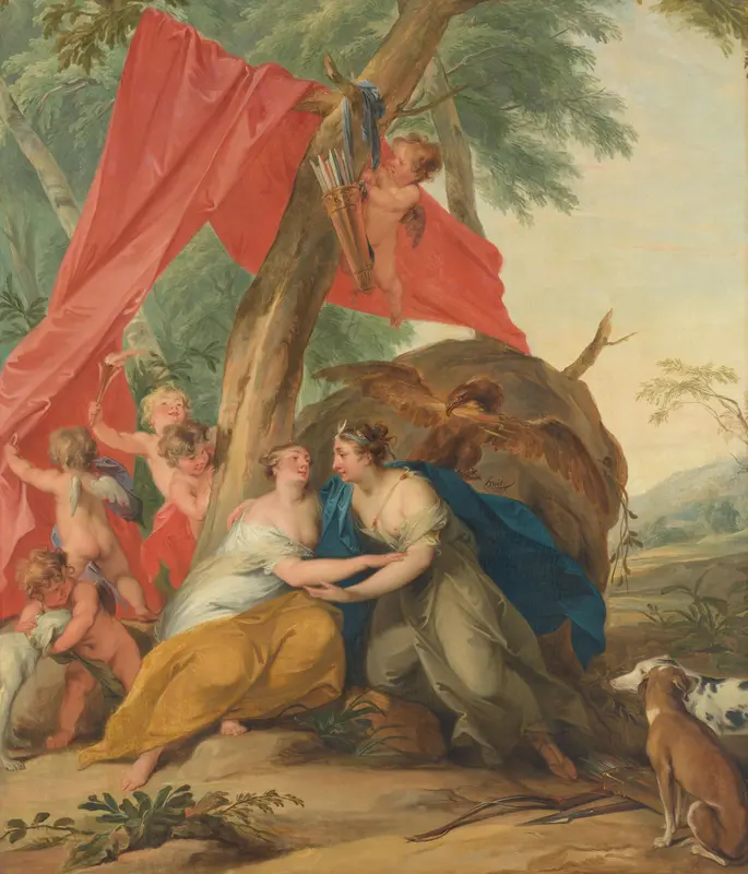 Jupiter, Disguised as Diana, Seducing the Nymph Callisto Wall Art by Jan Baptist de Surmont van Vlooswijk - High-Resolution Digital Print