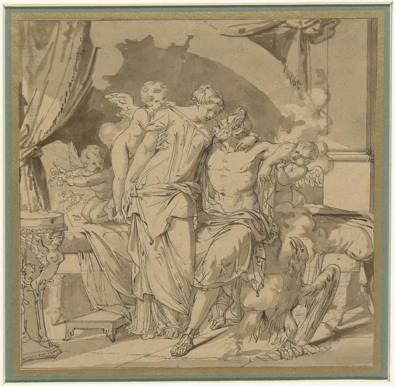 Jupiter en Juno in omarming Wall Art by Jean François Bosio - High-Resolution Digital Print