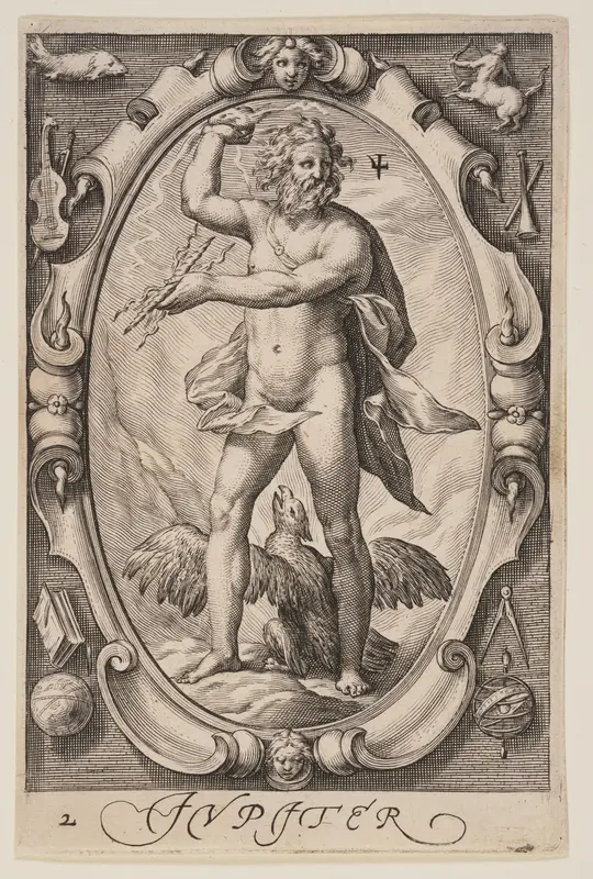 Jupiter, from The Seven Planets Wall Art by Jacob Matham - High-Resolution Digital Print