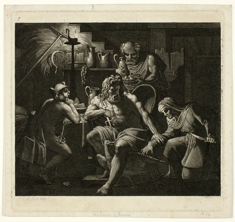 Jupiter Visits with Philemon and Bacchus Wall Art by Carl Russ - High-Resolution Digital Print