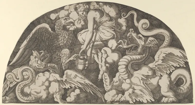 Jupiter's Eagle Bringing Water of the Styx to Psyche Wall Art by Léon Davent - High-Resolution Digital Print