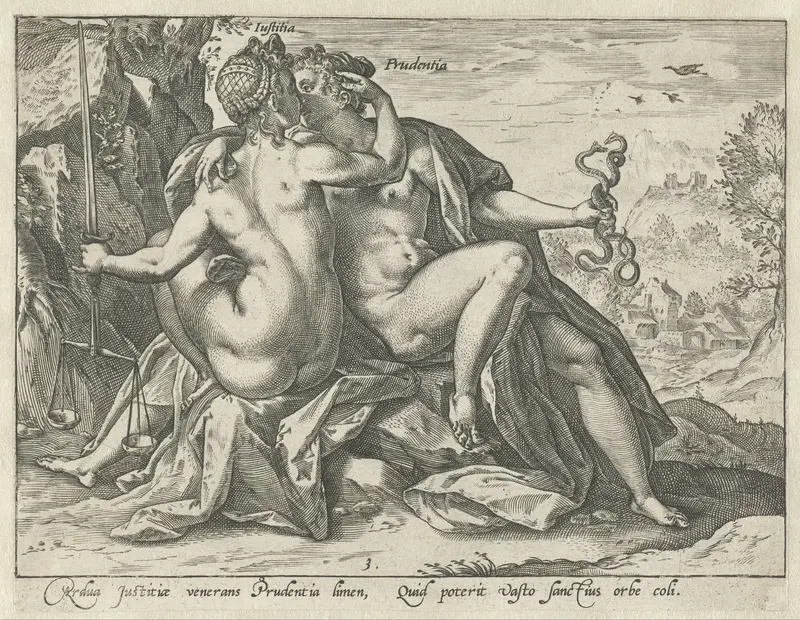 Justice and Prudence Wall Art by Hendrick Goltzius - High-Resolution Digital Print