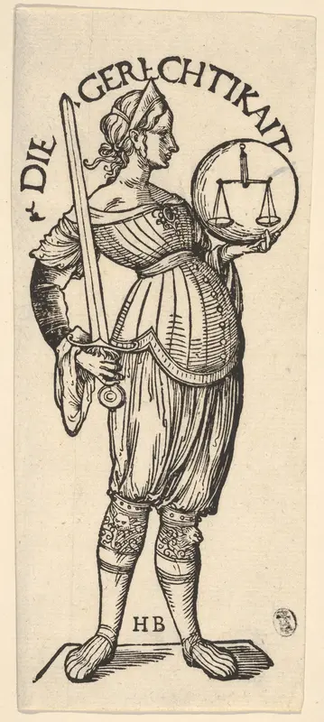 Justice (Die Gerechtikait), from "The Seven Virtues" Wall Art by Hans Burgkmair - High-Resolution Digital Print