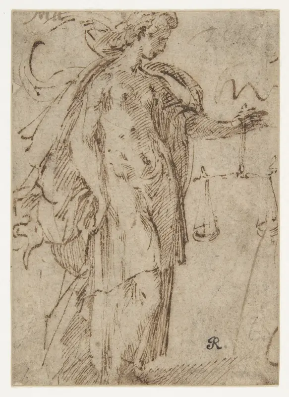 Justice Holding Scales Wall Art by Parmigianino (Girolamo Francesco Maria Mazzola) - High-Resolution Digital Print